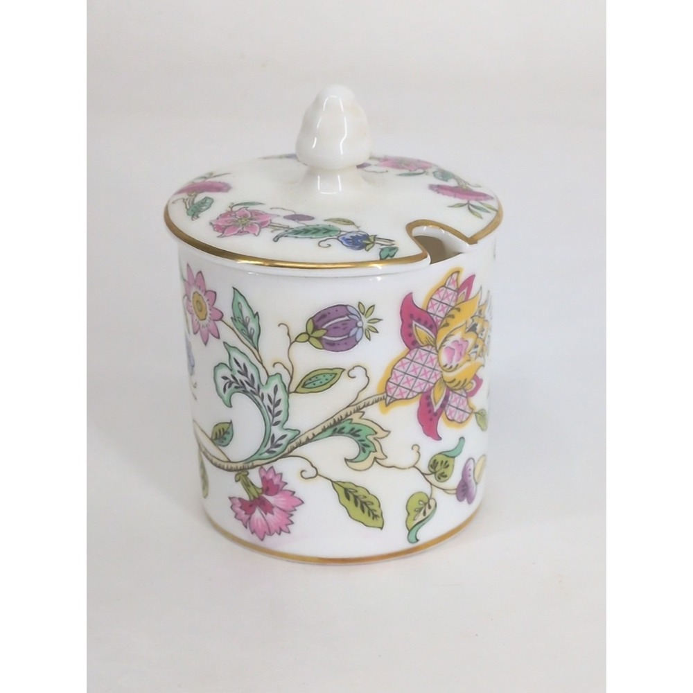 Vintage Minton Bone China Haddon Hall Marmalade MustardCondiment Jar & Lid